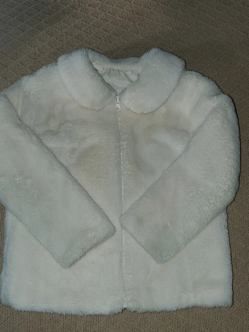 Kids Cream Faux Fur Pea Coat Size 5T